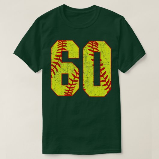 Fastpitch Softball Nummer 60 60 Softball Jersey U T-shirt (Design voorkant)