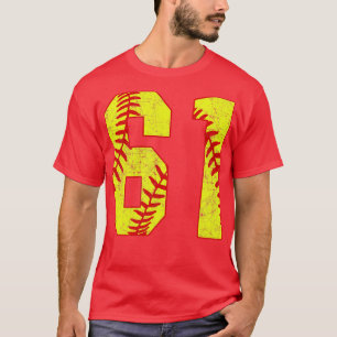 Fastpitch Softball Nummer 61 61 Softball Jersey U T-shirt