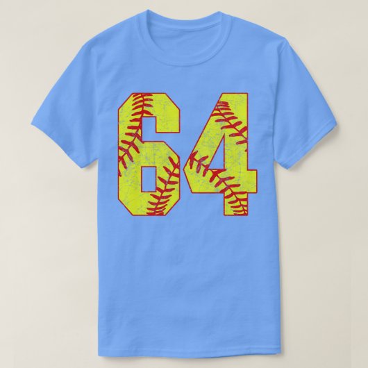 Fastpitch Softball Nummer 64 64 Softball Jersey U T-shirt (Design voorkant)