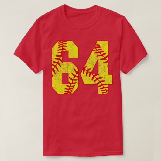 Fastpitch Softball Nummer 64 64 Softball Jersey U T-shirt (Design voorkant)