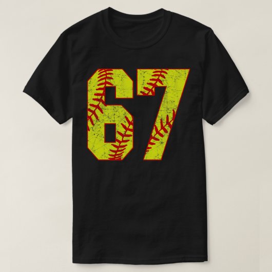 Fastpitch Softball Nummer 67 67 Softball Jersey U T-shirt (Design voorkant)