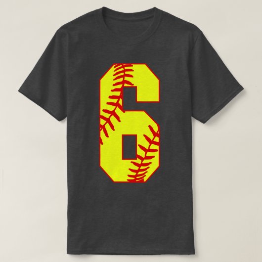 Fastpitch Softball Nummer 6 6 Softball Jersey Uni T-shirt (Design voorkant)