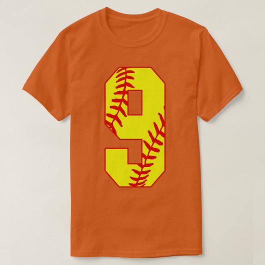 FastPitch Softball Nummer 9 9 Softball Jersey Uni T-shirt (Design voorkant)