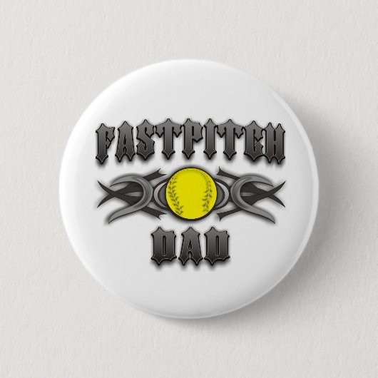 Fastpitch Softball Pap Tribal Ronde Button 5,7 Cm (Voorkant)