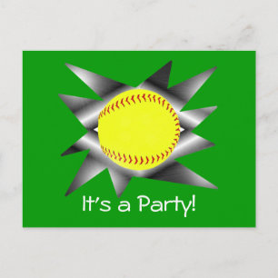 Fastpitch Softball Party Uitnodiging Briefkaart
