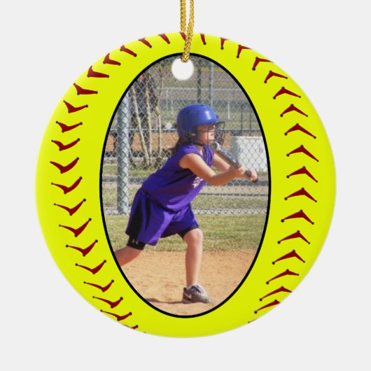 Fastpitch Softball Photo Ornament (Voorkant)