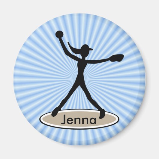 Fastpitch Softball Pitcher Magnet (Voorkant)