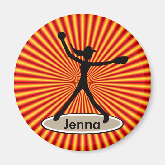 Fastpitch Softball Pitcher Magnet (Voorkant)