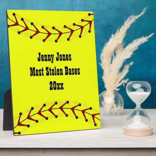 Fastpitch Softball Plaque Fotoplaat (Zijkant)