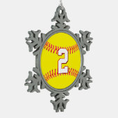 Fastpitch Softball Player Custom Jersey Number Tin Sneeuwvlok Ornament (Links)