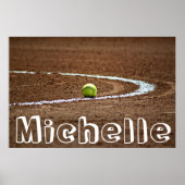 Fastpitch Softball Player Custom Name/Text Poster (Voorkant)