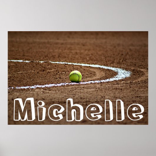 Fastpitch Softball Player Custom Name/Text Poster (Voorkant)