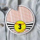 Fastpitch Softball Player Custom Photo and Number Ronde Button 6,0 Cm (In situ)