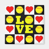 Fastpitch Softball Player LOVE Cute Decorative Magneet (Voorkant)