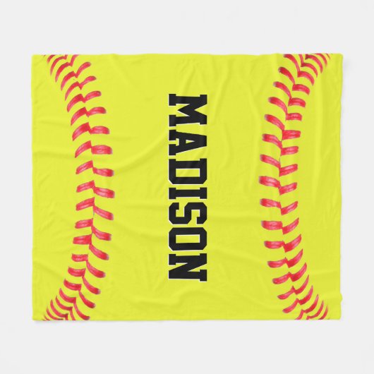 Fastpitch Softball Player/Team Name Persoonlijk Fleece Deken (Voorkant (Horizontaal))