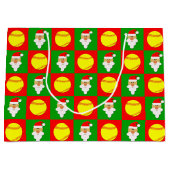 Fastpitch Softball & Santa Merry Kerstmis Groot Cadeauzakje (Voorkant)