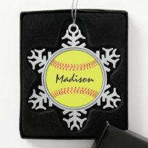 Fastpitch Softball Snowflake kerstversiering