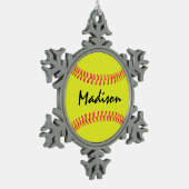 Fastpitch Softball Snowflake kerstversiering Tin Sneeuwvlok Ornament (Links)