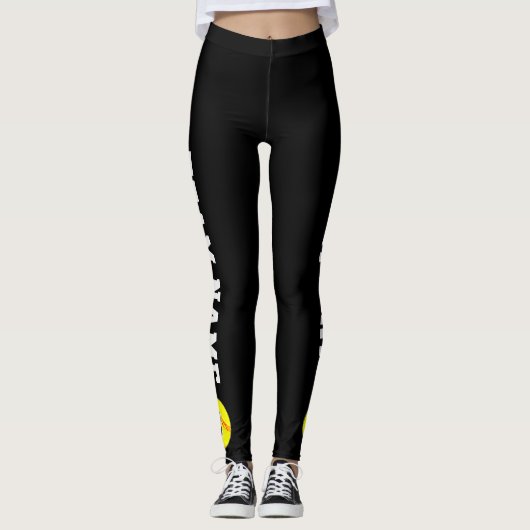 Fastpitch Softball Team Name and Player Number Leggings (Voorkant)