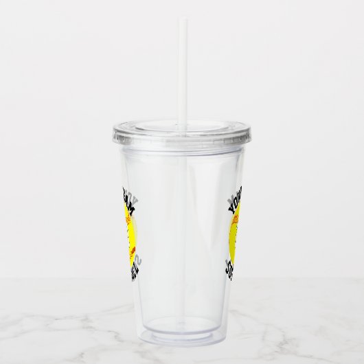 Fastpitch Softball Team Name & Player Number Sport Acryl Drinkbeker (Rechts)