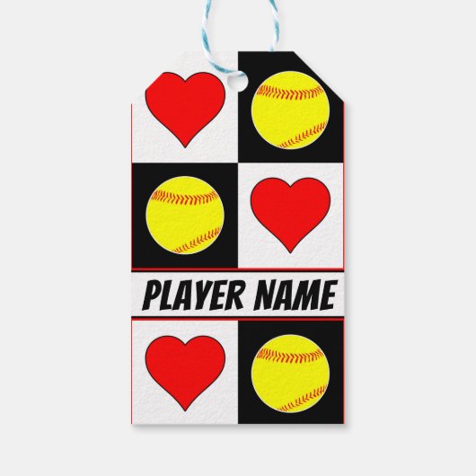 Fastpitch Softballen en de Naam van de Speler van  Cadeaulabel (Achterkant)