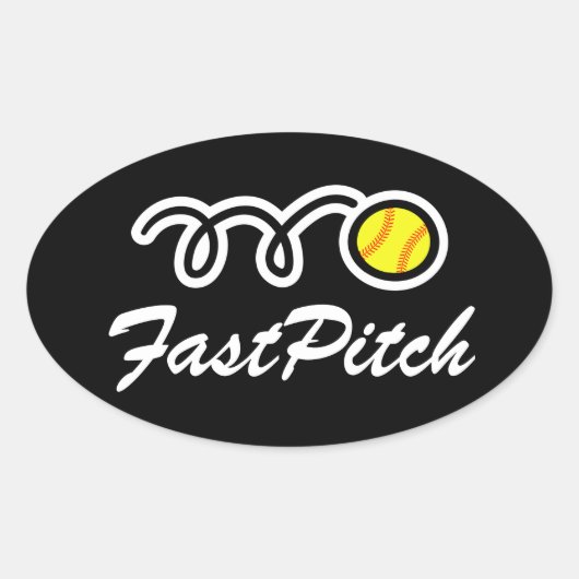 Fastpitch softbalstickers | Ovale vorm Sticker (Voorkant)