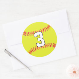 Fastpitpeller Softball Player Custom Number of Let Ronde Sticker