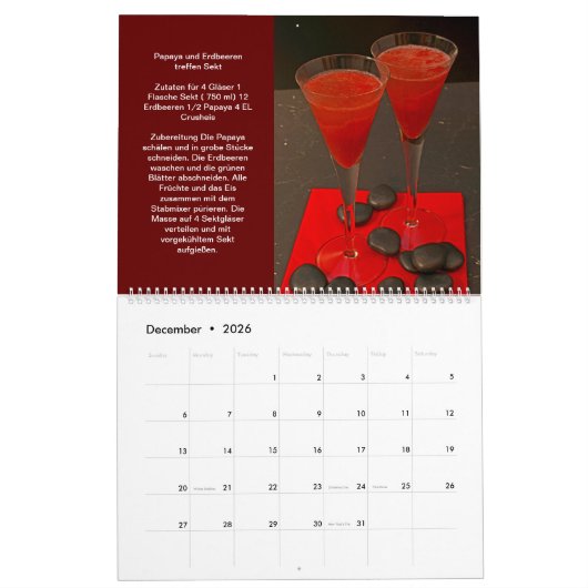 Faszination rote Cocktails Kalender (Dec 2026)