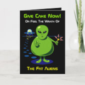 Fat Alien Invasion Birthday Card Kaart (Voorkant)