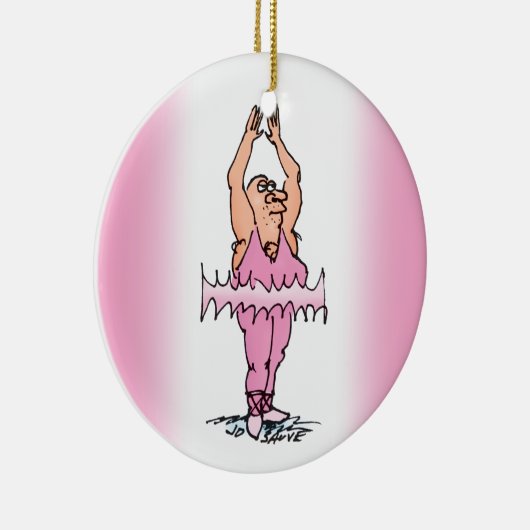 Fat Ballet Dancer in PInk Tutu Keramisch Ornament (Rechts)