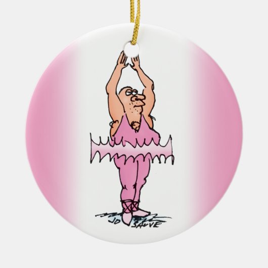Fat Ballet Dancer in PInk Tutu Keramisch Ornament (Voorkant)