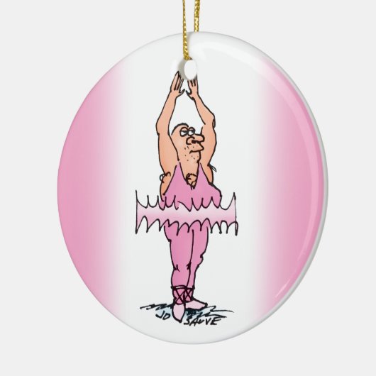 Fat Ballet Dancer in PInk Tutu Keramisch Ornament (Links)