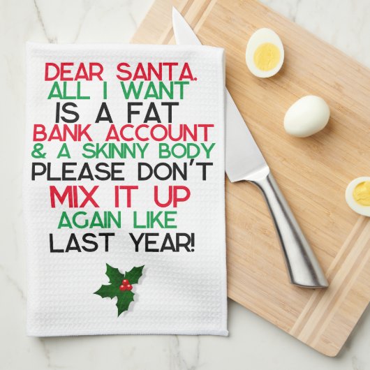 Fat Bank Account, Skinny Body Kitchen Towels Theedoek (Quarter Fold)