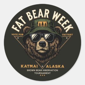 Fat Bear Week Hibernatie Toernooi Katmai Alaska Ronde Sticker