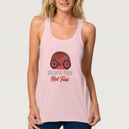 Fat Bike Burn Fat Not Fuel Bike Biker MTB Fatbike Tanktop (Voorkant)