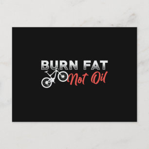 Fat Bike Burn Fat Not Oil Bike Biker MTB Fatbike Briefkaart