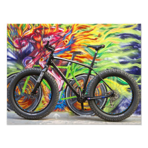Fat Bike en Flames Foto Afdruk