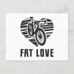 Fat Bike Fat Love Bike Biker Cycling MTB Fatbike Briefkaart