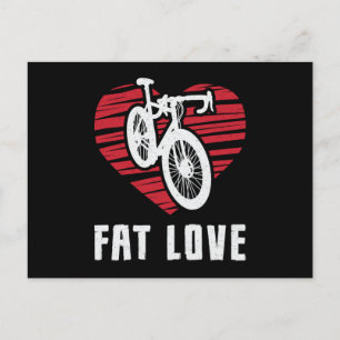 Fat Bike Fat Love Bike Biker MTB Cycling Fatbike Briefkaart