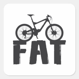 Fat Bike Fat Mountain Bike Biker Biking Love Ride Vierkante Sticker