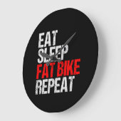 Fat Bike fat tires Cruiser Eat Sleep Repeat Grunge Grote Klok (Hoek)