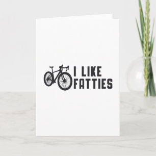 Fat Bike Ik hou van Fatties Biker Biking Retro Kaart
