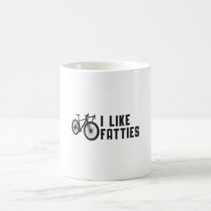 Fat Bike Ik hou van Fatties Biker Biking Retro Koffiemok
