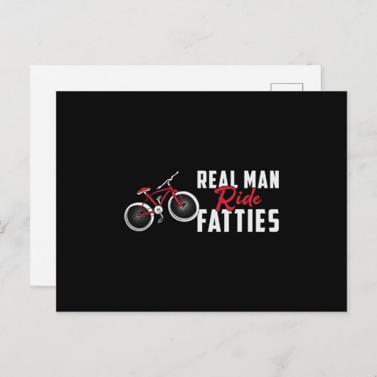Fat Bike Real Man Ride Fatties Biker Biking Funny Briefkaart (Voorkant / Achterkant)