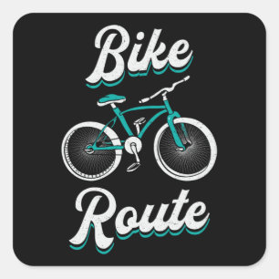 Fat Bike Route Bike Biker MTB Cycling Fatbike Vierkante Sticker