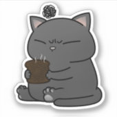 Fat Black Cat Burnt Toast Sticker (Voorkant)