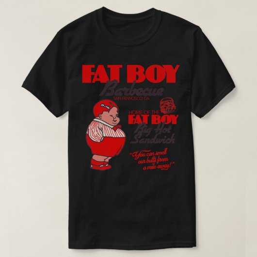 Fat Boy Barbecue Retro BBQ Restaurant San Francisc T-shirt (Design voorkant)