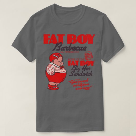 Fat Boy Barbecue Retro BBQ Restaurant San Francisc T-shirt (Design voorkant)