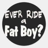Fat Boy Rider Ronde Sticker (Voorkant)