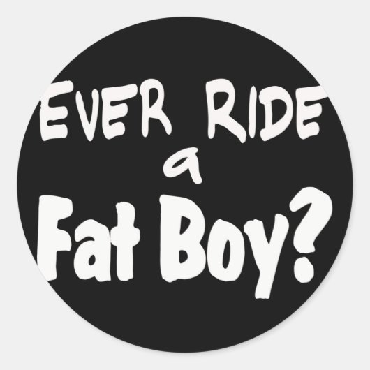 Fat Boy Rider Ronde Sticker (Voorkant)